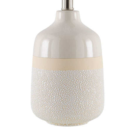 Modern European furniture - Glazed White Ceramic Table Lamp - www.oroa.com