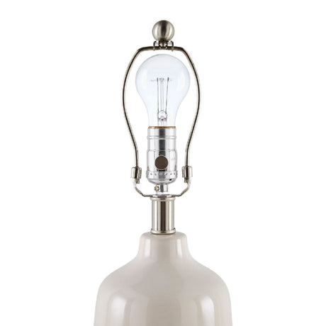 Modern European furniture - Glazed White Ceramic Table Lamp - www.oroa.com