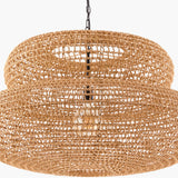 Modern European furniture - Brown Woven 2-Tier Pendant Lamp - www.oroa.com