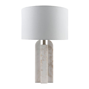   Modern European furniture - White Marble Linen Table Lamp S - www.oroa.com | Oroa.com