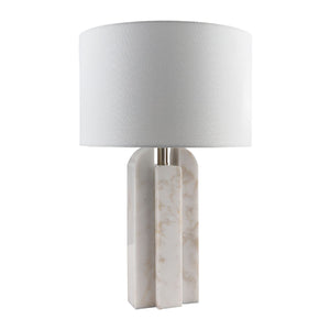   Modern European furniture - White Marble Linen Table Lamp S - www.oroa.com | Oroa.com