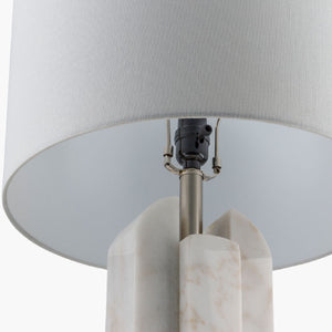   Modern European furniture - White Marble Linen Table Lamp S - www.oroa.com | Oroa.com