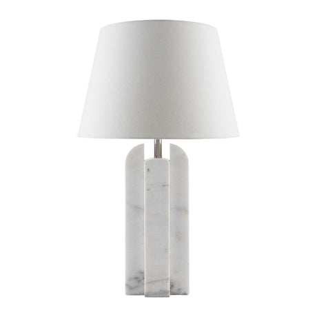 Modern European furniture - White Marble Linen Table Lamp L - www.oroa.com