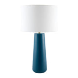 Modern European furniture - Glazed Blue Ceramic Table Lamp - www.oroa.com