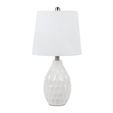 Modern European furniture - White Ceramic Linen Table Lamp - www.oroa.com