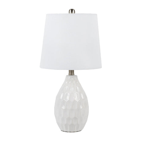 Modern European furniture - White Ceramic Linen Table Lamp - www.oroa.com