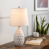 Modern European furniture - White Ceramic Linen Table Lamp - www.oroa.com