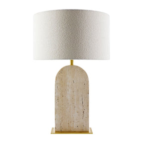 Modern European furniture - Beige Arched Travertine Table Lamp - www.oroa.com