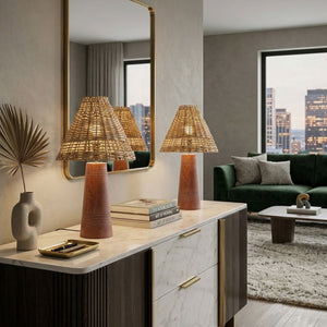   Modern European furniture - Woven Rattan Accent Table Lamps (2) - www.oroa.com | Oroa.com