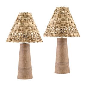 Modern European furniture - Woven Rattan Accent Table Lamps (2) - www.oroa.com
