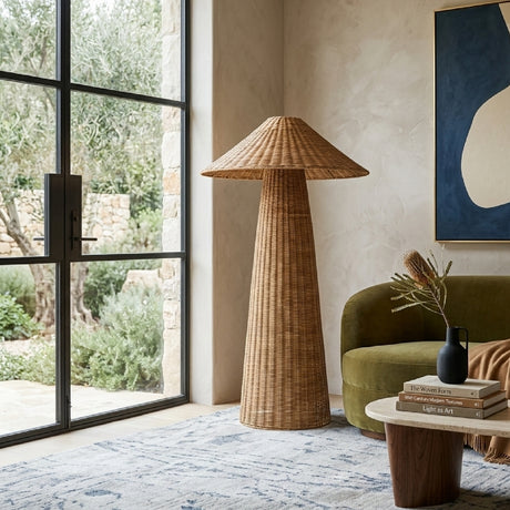   Brown Rattan Accent Floor Lamp | Oroa.com