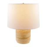 Modern European furniture - Travertine Base Accent Table Lamp - www.oroa.com