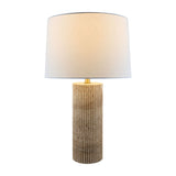 Modern European furniture - Reeded Travertine Accent Table Lamp - www.oroa.com