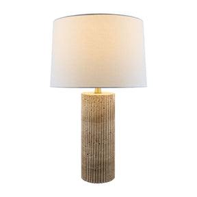 Modern European furniture - Reeded Travertine Accent Table Lamp - www.oroa.com