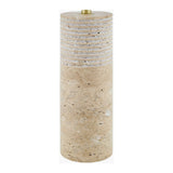 Modern European furniture - Cylindrical Travertine Accent Table Lamp - www.oroa.com