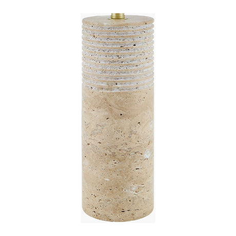 Modern European furniture - Cylindrical Travertine Accent Table Lamp - www.oroa.com