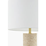 Modern European furniture - Cylindrical Travertine Accent Table Lamp - www.oroa.com