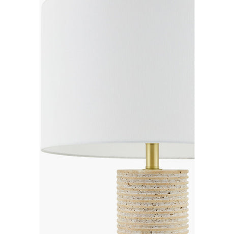Modern European furniture - Cylindrical Travertine Accent Table Lamp - www.oroa.com