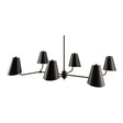 Modern European furniture - Black Metal 6-Light Chandelier - www.oroa.com