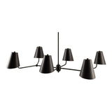 Modern European furniture - Black Metal 6-Light Chandelier - www.oroa.com