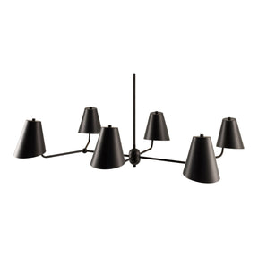 Modern European furniture - Black Metal 6-Light Chandelier - www.oroa.com