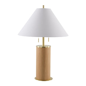 Modern European furniture - Cream Wood Base Table Lamp - www.oroa.com