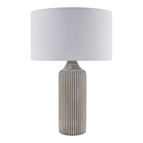 Modern European furniture - Reeded Gray Concrete Table Lamp - www.oroa.com