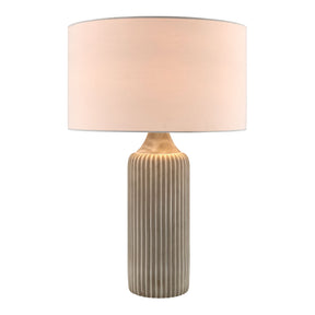 Modern European furniture - Reeded Gray Concrete Table Lamp - www.oroa.com