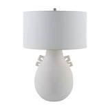 Modern European furniture - Glazed White Ceramic Table Lamp - www.oroa.com