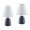 Modern European furniture - White Shade Accent Table Lamps (2) - www.oroa.com