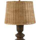 Modern European furniture - Rattan Brown Base Table Lamp - www.oroa.com