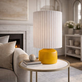 Modern European furniture - Reeded Linen Accent Table Lamp - www.oroa.com
