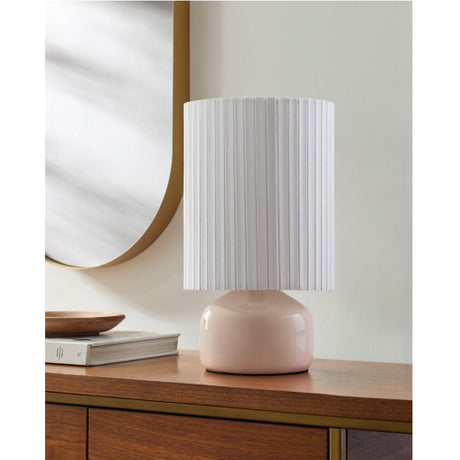 Modern European furniture - Reeded Linen Accent Table Lamp - www.oroa.com