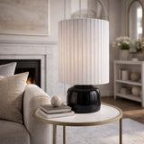 Modern European furniture - Reeded Linen Accent Table Lamp - www.oroa.com