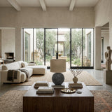 Modern European furniture - Round Glazed Ceramic Table Lamp - www.oroa.com