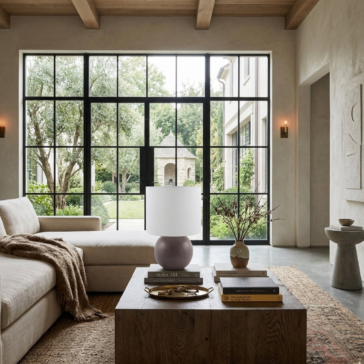   Round Glazed Ceramic Table Lamp | Oroa.com