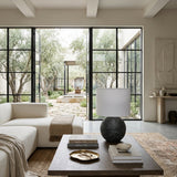 Modern European furniture - Round Glazed Ceramic Table Lamp - www.oroa.com