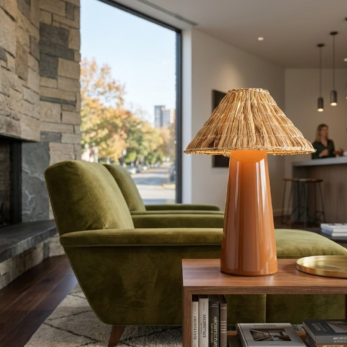   Seagrass Shade Ceramic Table Lamp | Oroa.com