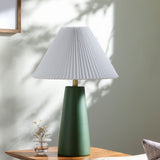 Modern European furniture - Pleated Shade Ceramic Table Lamp - www.oroa.com