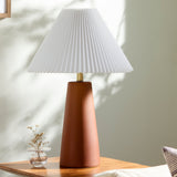 Modern European furniture - Pleated Shade Ceramic Table Lamp - www.oroa.com