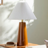 Modern European furniture - Pleated Shade Ceramic Table Lamp - www.oroa.com