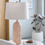 Modern European furniture - Linen Drum Shade Table Lamp - www.oroa.com