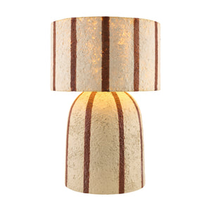  Beige Striped Accent Table Lamp | Oroa.com