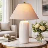 Modern European furniture - White Ceramic Accent Table Lamp - www.oroa.com