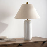 Modern European furniture - White Ceramic Accent Table Lamp - www.oroa.com