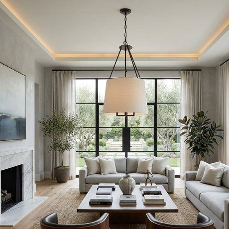 Modern European furniture - White Linen Chandelier - www.oroa.com