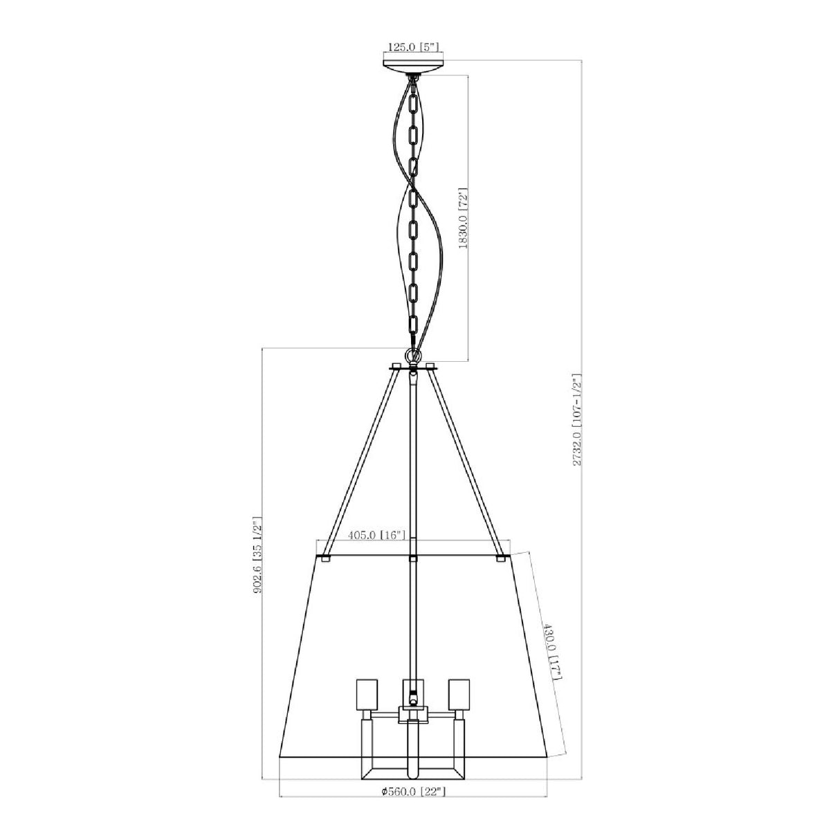   White Linen Chandelier | Oroa.com
