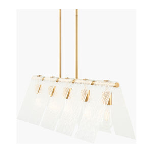   5-Light Glass Pyramid Linear Chandelier | Oroa.com