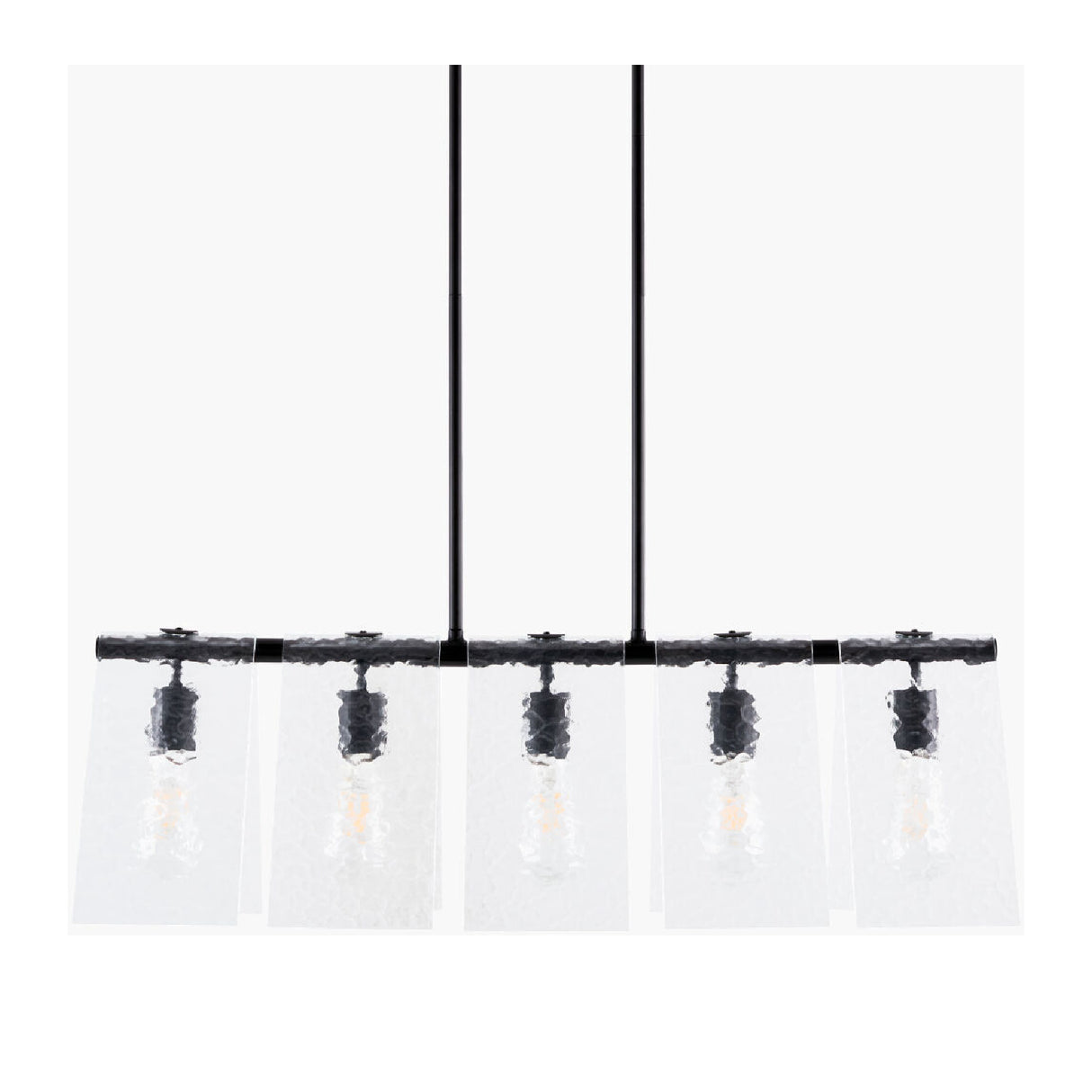   5-Light Glass Pyramid Linear Chandelier | Oroa.com