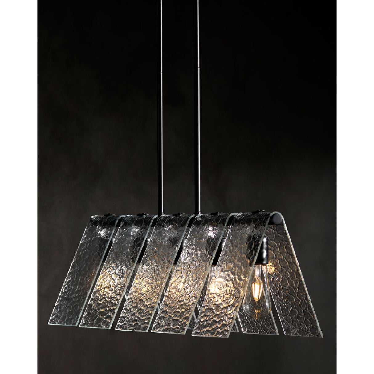   5-Light Glass Pyramid Linear Chandelier | Oroa.com